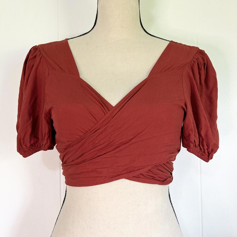 Shein Red Strappy Tie Wrap Tie Crop Top Women's Large